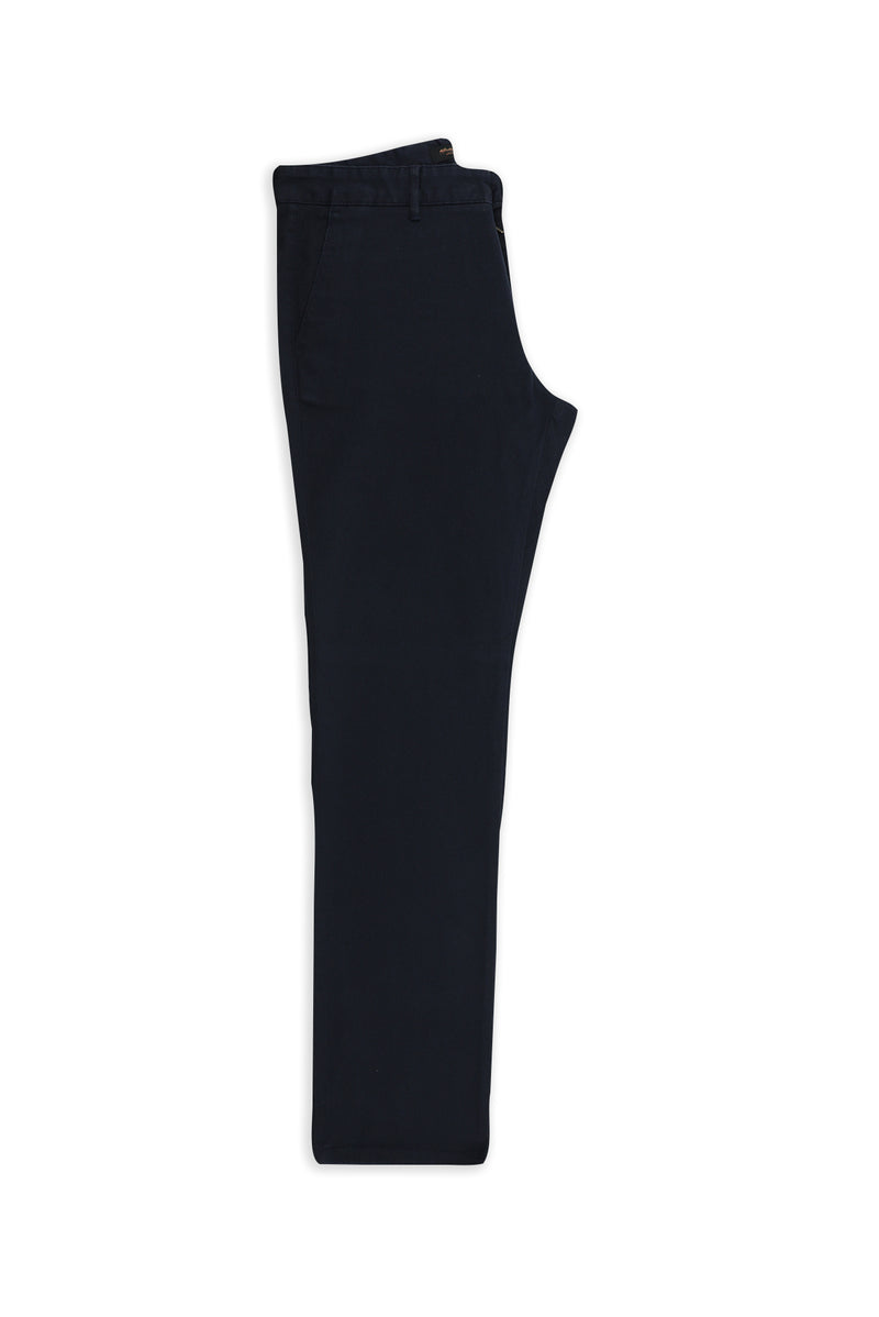 Koyu Lacivert Regular Fit Likralı Kanvas / Chino Pantolon