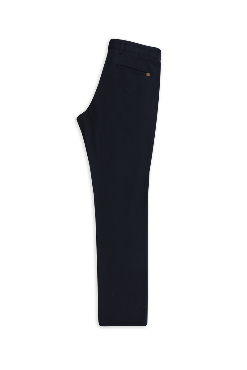 Koyu Lacivert Regular Fit Likralı Kanvas / Chino Pantolon