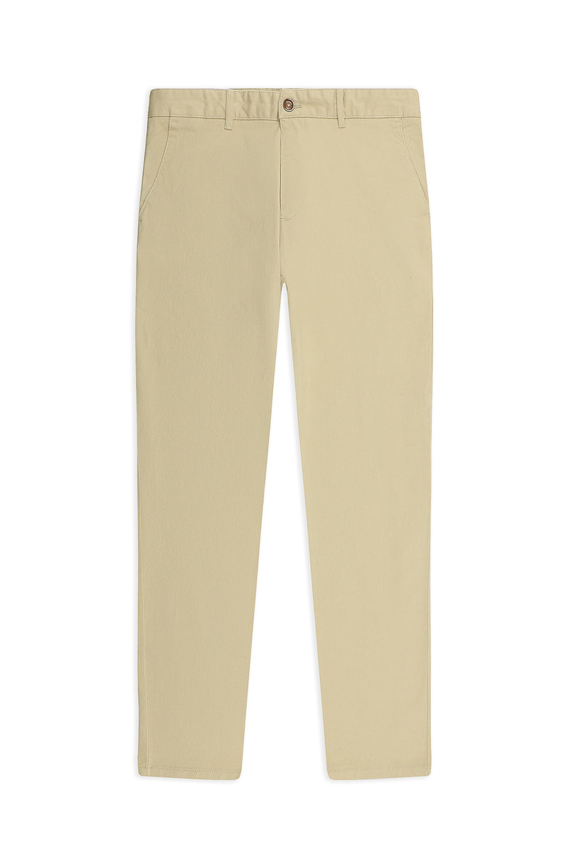 Orta Bej Regular Fit Likralı Kanvas / Chino Pantolon