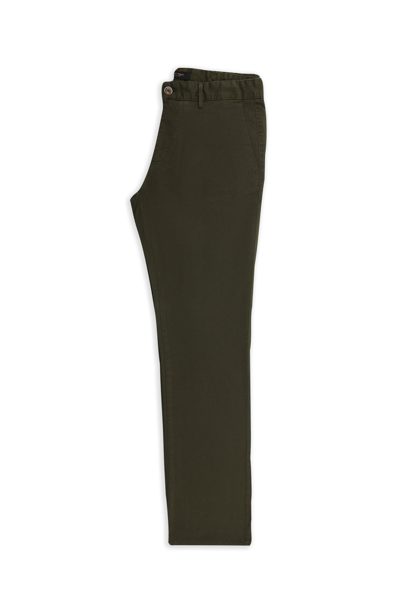 Orta Haki Regular Fit Likralı Kanvas / Chino Pantolon