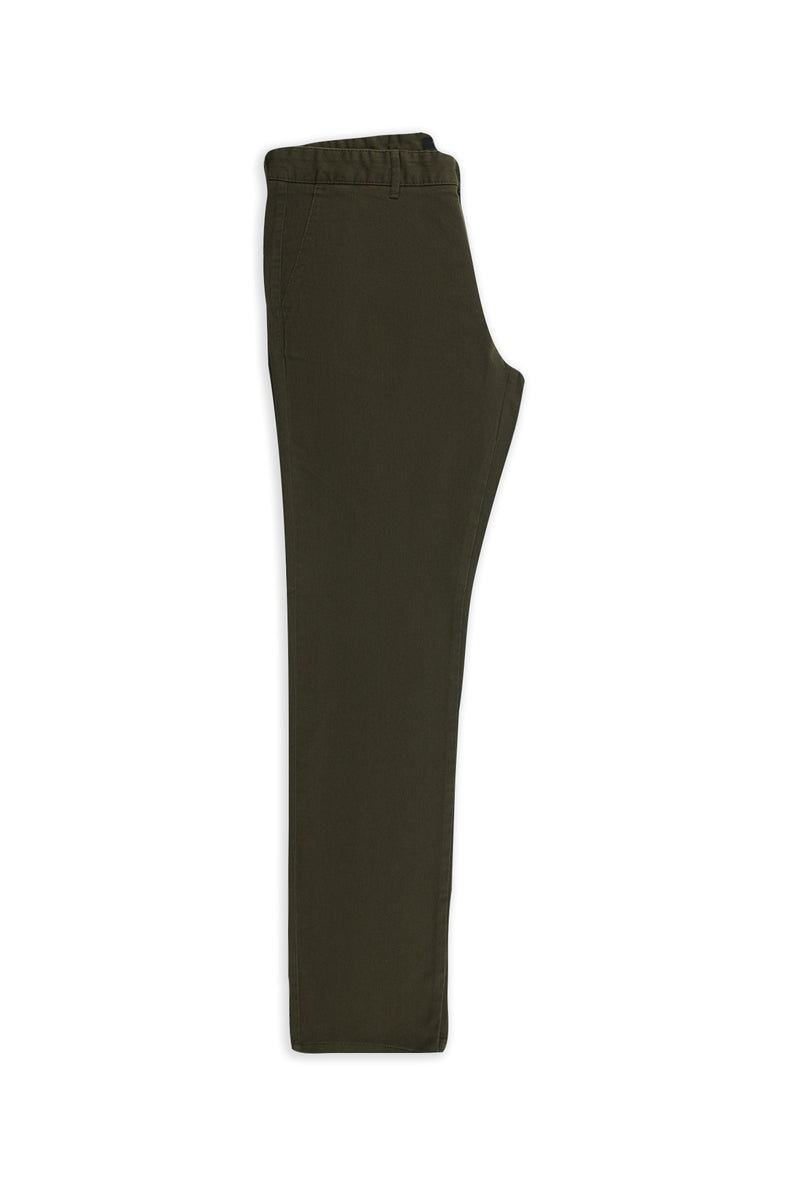 Orta Haki Regular Fit Likralı Kanvas / Chino Pantolon