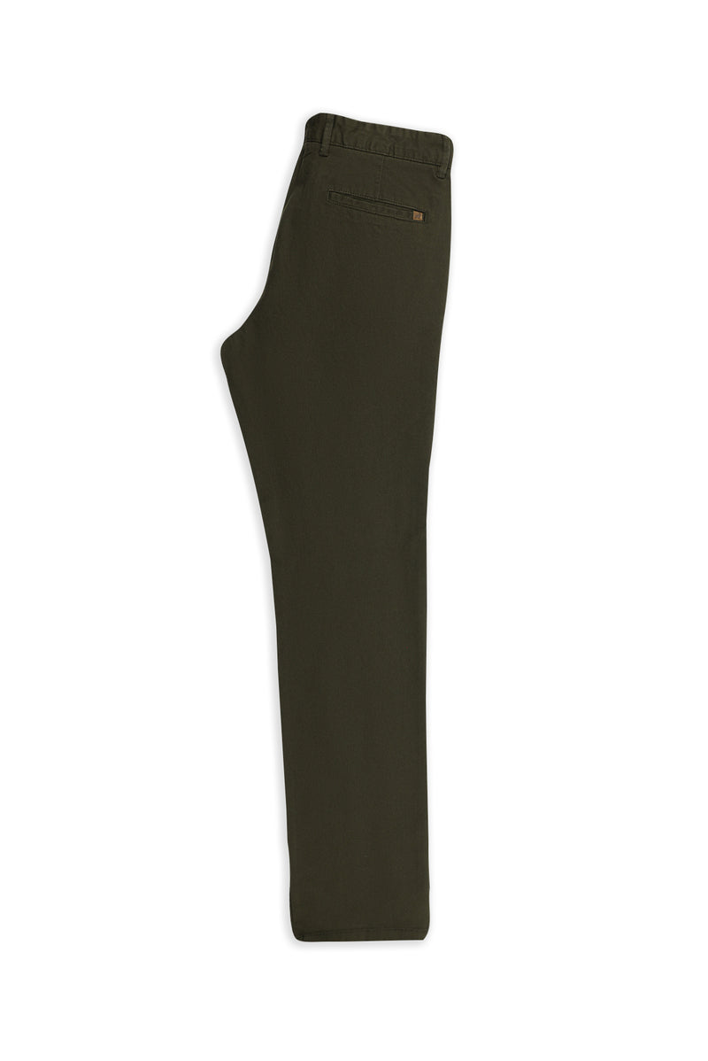 Orta Haki Regular Fit Likralı Kanvas / Chino Pantolon