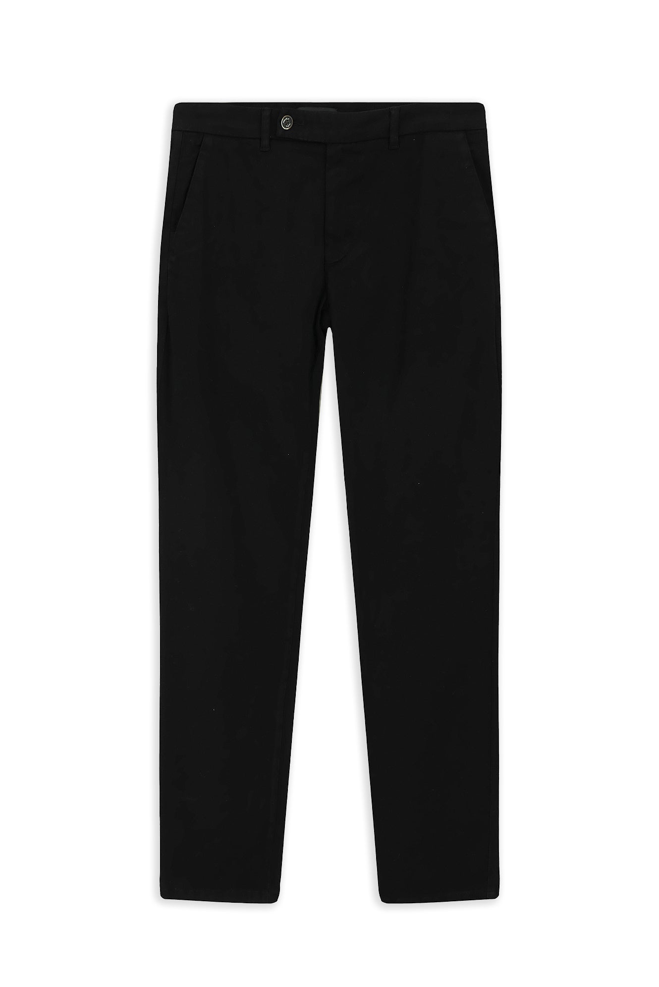 Siyah Regular Fit Lyocell Karışımlı Kanvas / Chino Pantolon