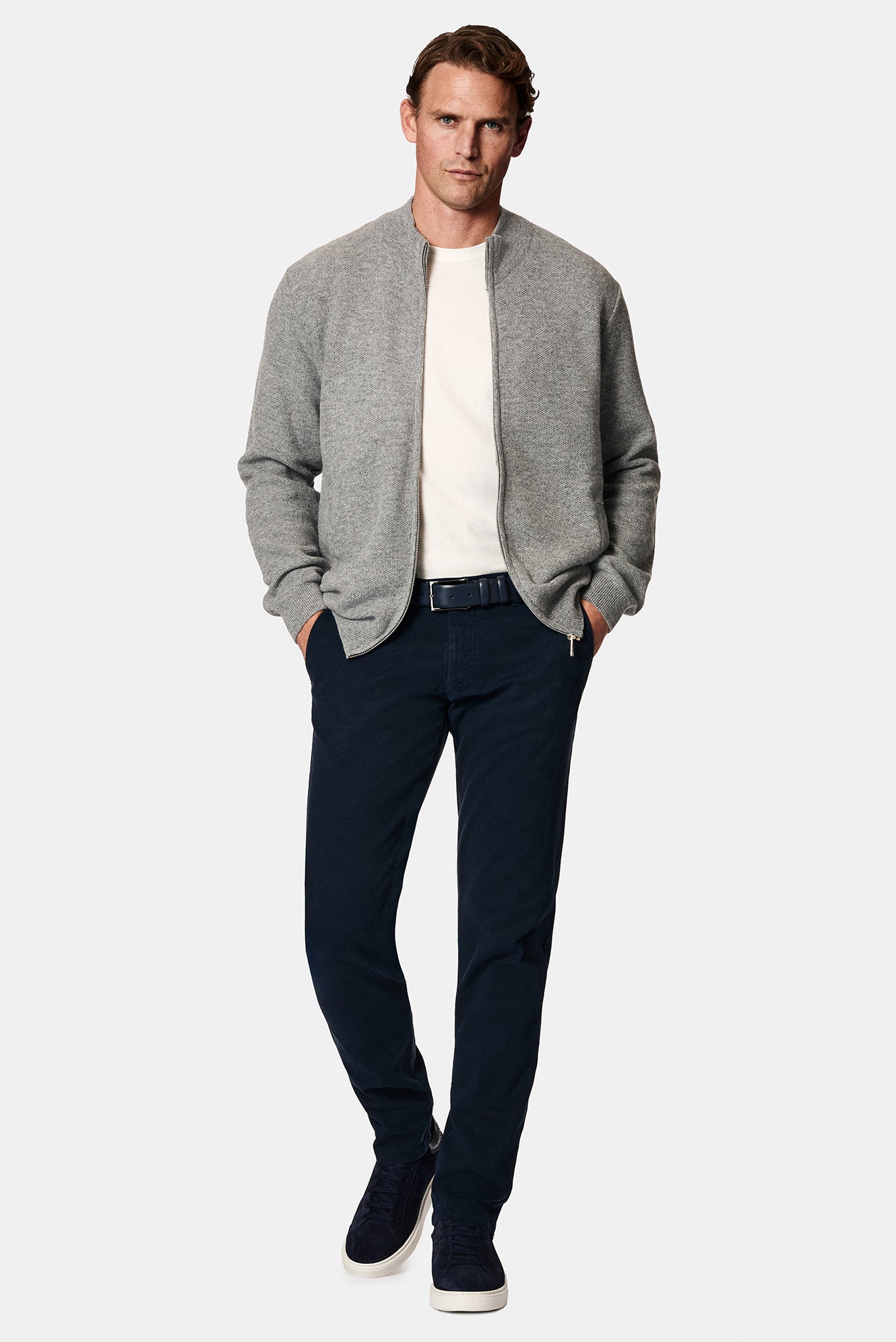 Koyu Lacivert 6 Drop Regular Fit Standart Kesim Lyocell Karışımlı Kanvas / Chino Pantolon