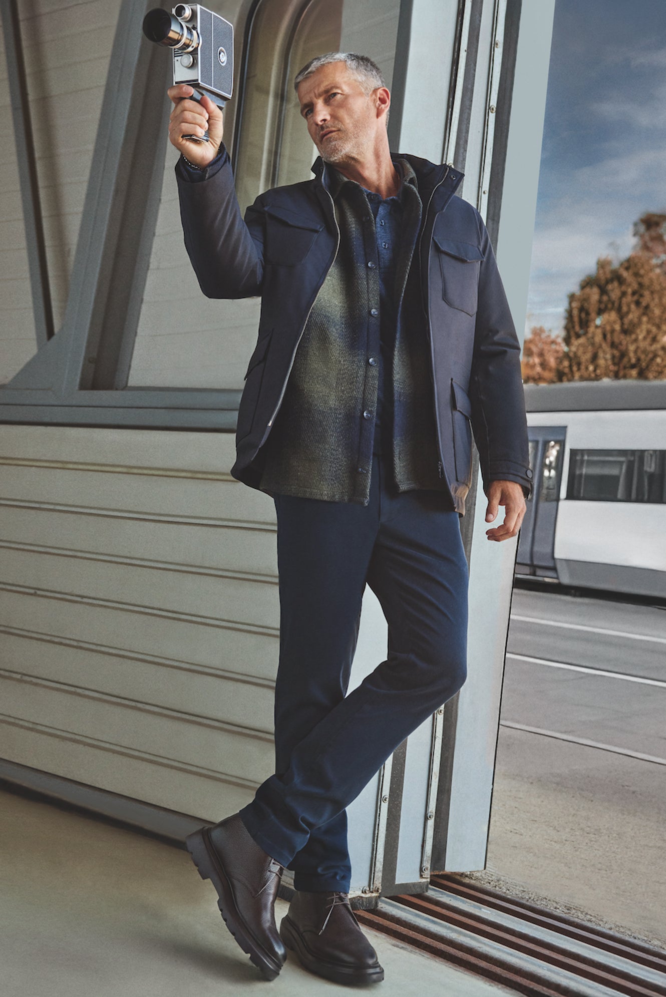 Koyu Lacivert Regular Fit Lyocell Karışımlı Kanvas / Chino Pantolon