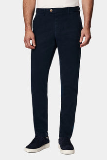 Koyu Lacivert Regular Fit Standart Kesim Lyocell Kar???ml? Kanvas / Chino Pantolon-Abdullah Ki??l?