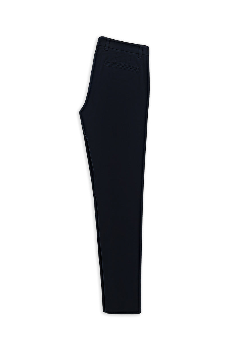 Koyu Lacivert Regular Fit Lyocell Karışımlı Kanvas / Chino Pantolon
