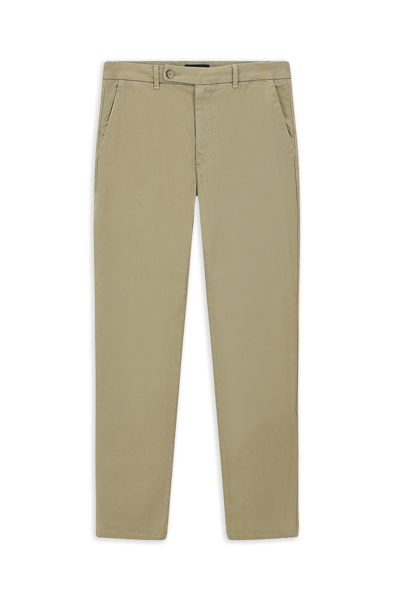 Açık Bej Regular Fit Lyocell Karışımlı Kanvas / Chino Pantolon