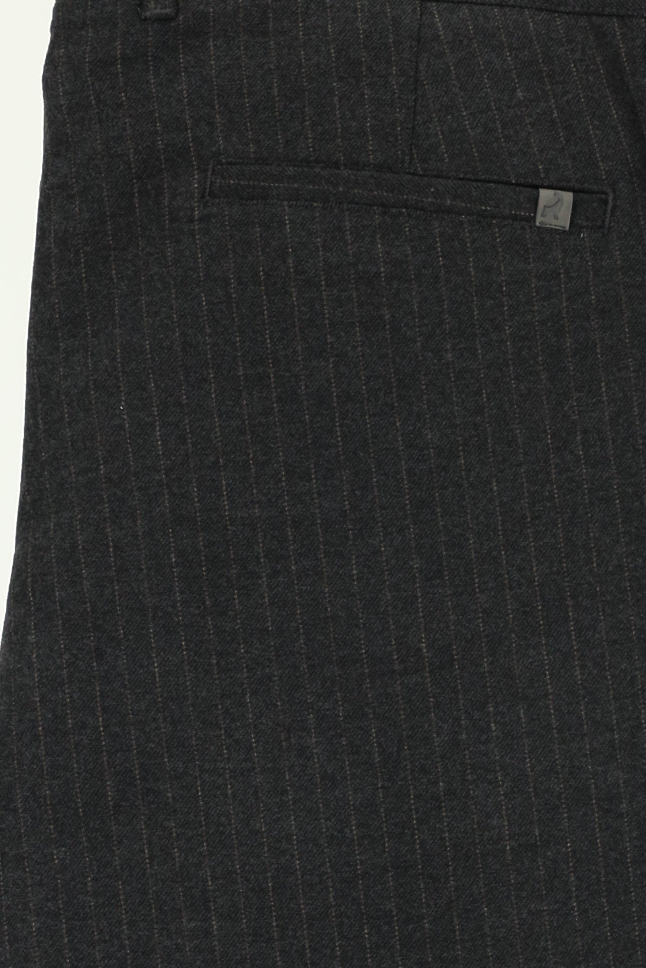 Orta Antrasit Slim Fit Dar Kesim Likral? Çizgili Kanvas / Chino Pantolon-Abdullah Ki??l?