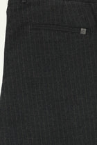 Orta Antrasit Slim Fit Dar Kesim Likral? Çizgili Kanvas / Chino Pantolon-Abdullah Ki??l?
