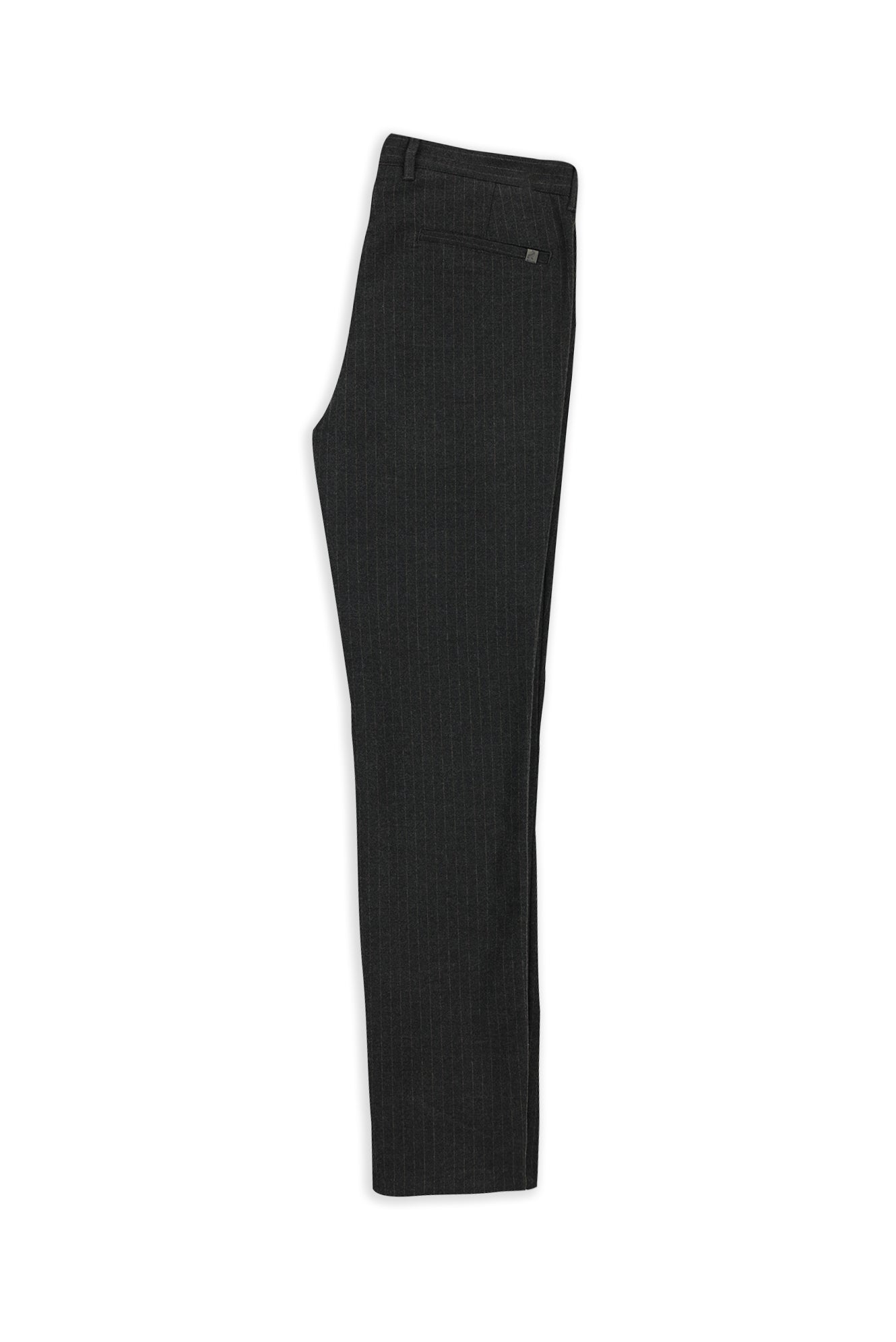 Orta Antrasit Slim Fit Dar Kesim Likral? Çizgili Kanvas / Chino Pantolon-Abdullah Ki??l?