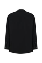 Siyah Uzun Kol Regular Fit Düğmeli Yaka Desenli Pamuk Gömlek