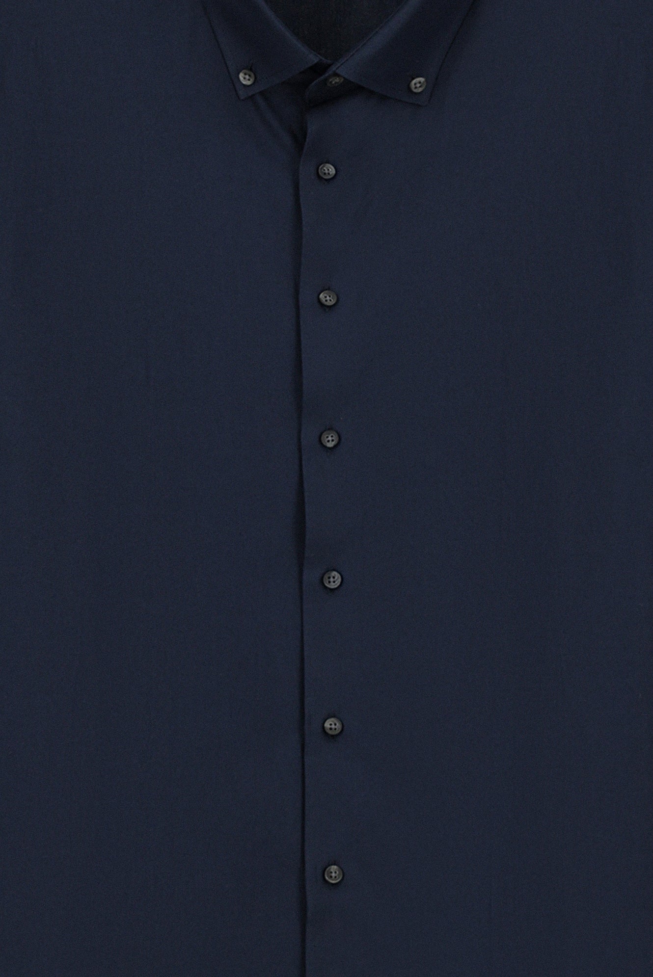 Koyu Lacivert Uzun Kol Regular Fit Düğmeli Yaka Desenli Pamuk Gömlek