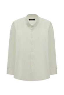 Beyaz Uzun Kol Regular Fit Düğmeli Yaka Desenli Pamuk Gömlek