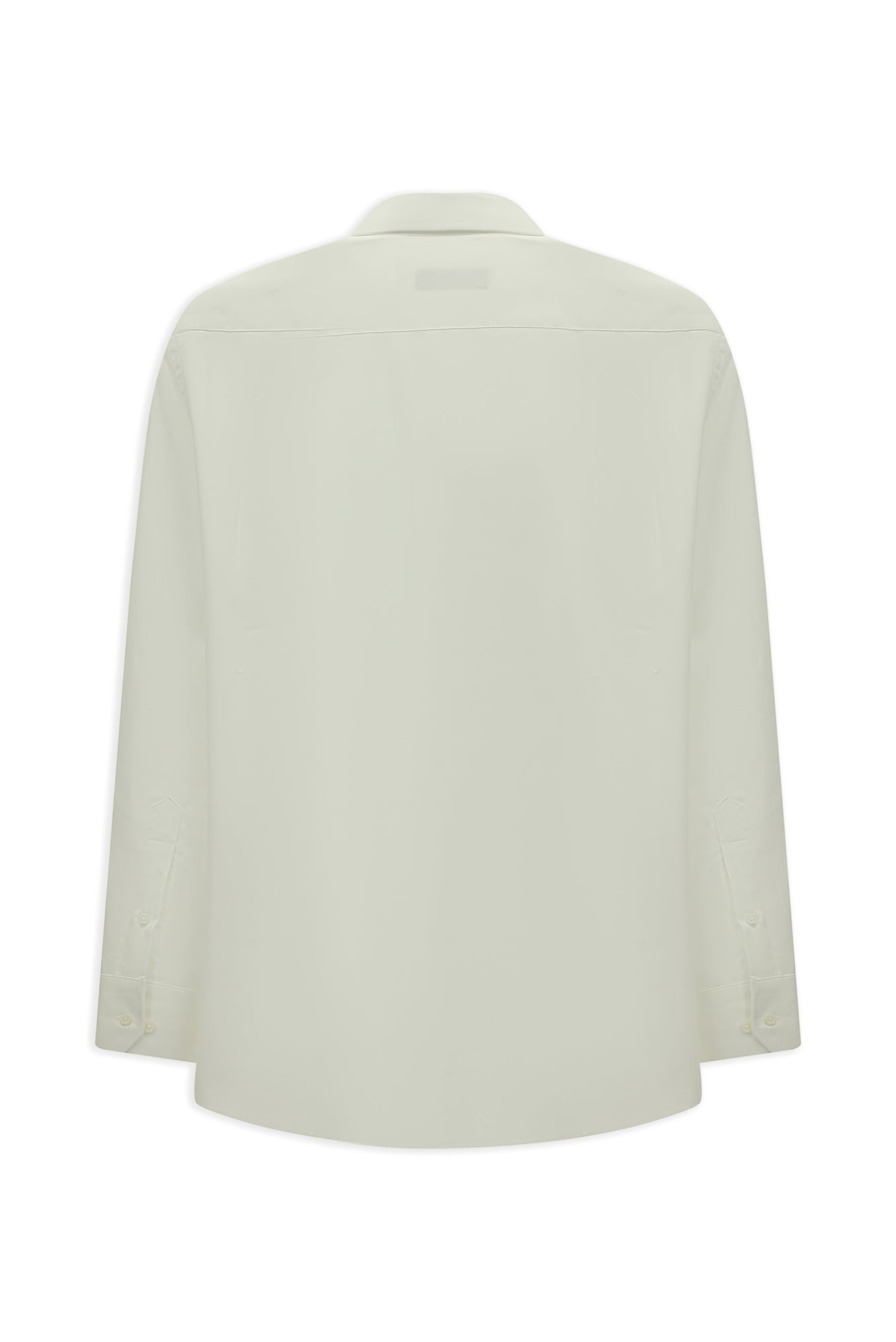 Beyaz Uzun Kol Regular Fit Düğmeli Yaka Desenli Pamuk Gömlek