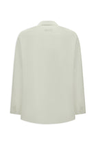 Beyaz Uzun Kol Regular Fit Düğmeli Yaka Desenli Pamuk Gömlek