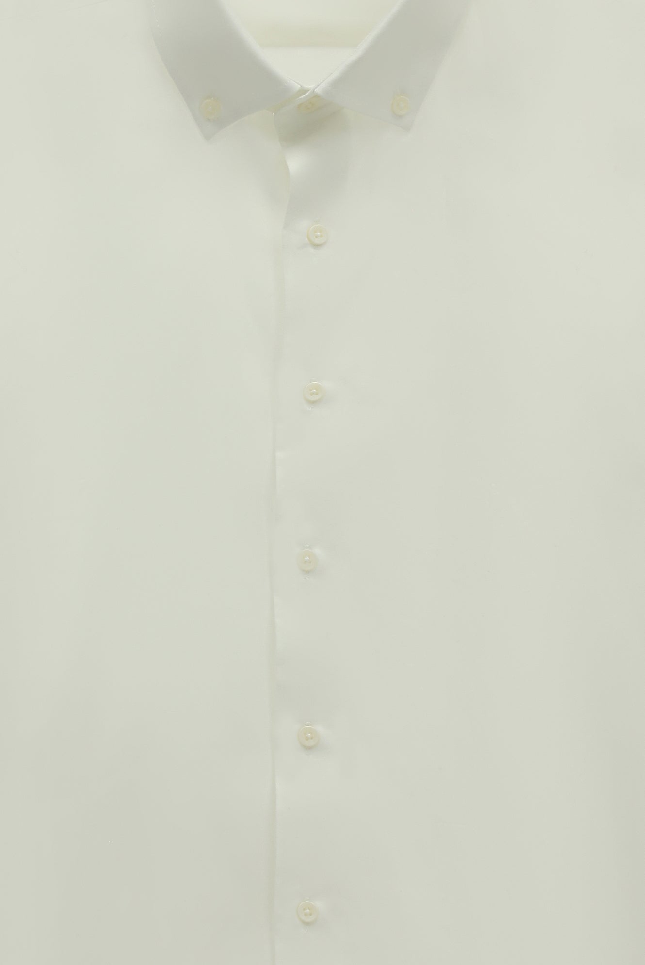 Beyaz Uzun Kol Regular Fit Düğmeli Yaka Desenli Pamuk Gömlek