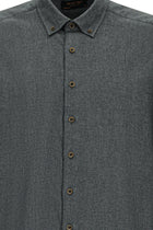 Koyu Füme Uzun Kol Regular Fit Düğmeli Yaka Pamuklu Lyocell İtalyan Gömlek