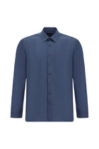 Koyu Lacivert Uzun Kol Regular Fit İtalyan Pamuk Gömlek