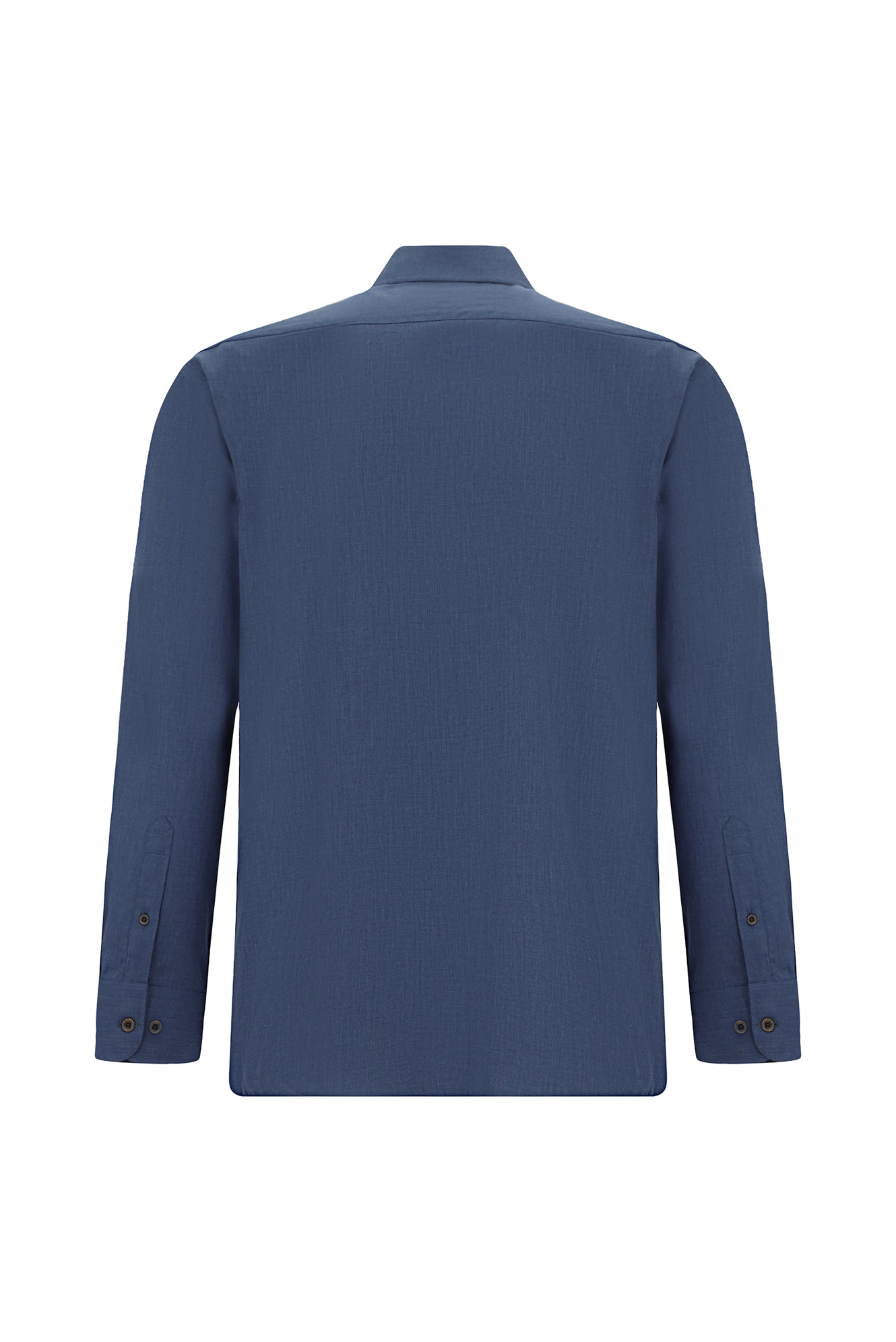 Koyu Lacivert Uzun Kol Regular Fit İtalyan Pamuk Gömlek