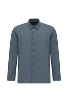 Orta Lacivert Uzun Kol Regular Fit İtalyan Pamuk Gömlek