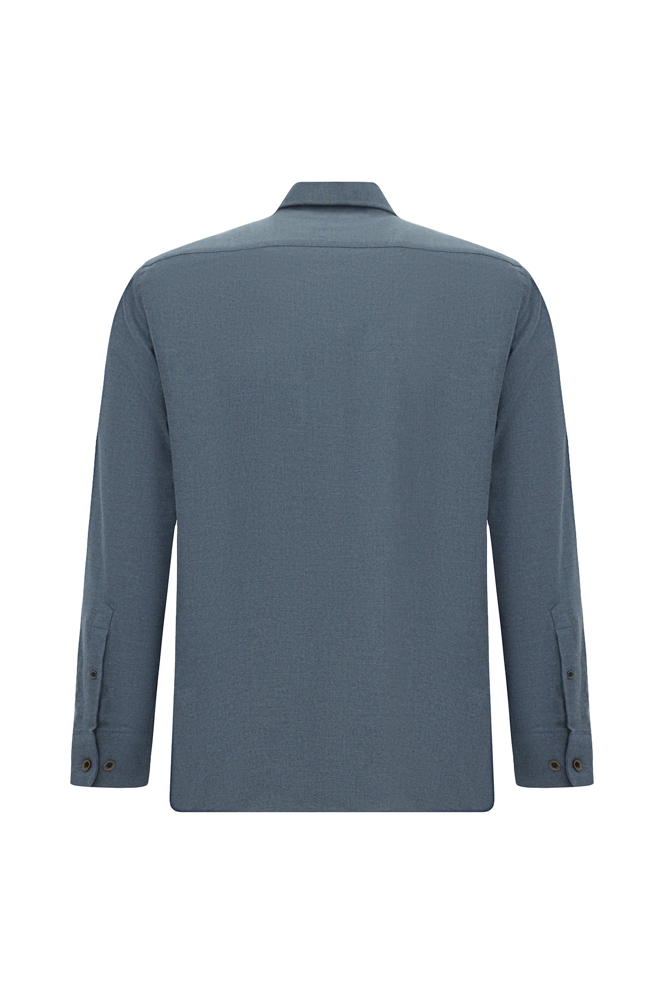 Orta Lacivert Uzun Kol Regular Fit İtalyan Pamuk Gömlek