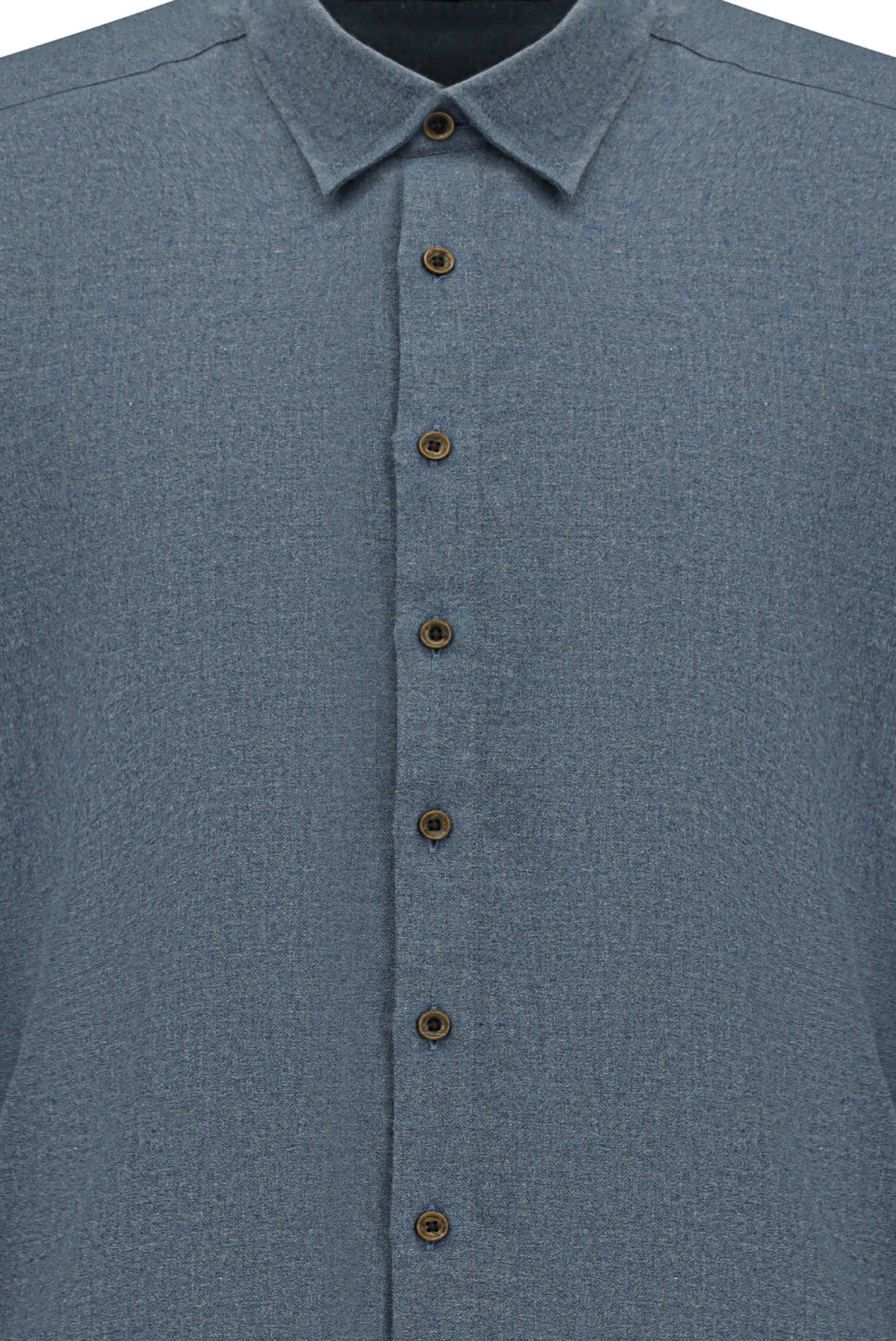 Orta Lacivert Uzun Kol Regular Fit İtalyan Pamuk Gömlek