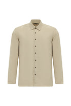 Orta Bej Uzun Kol Regular Fit İtalyan Pamuk Gömlek