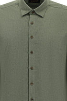 Orta Haki Uzun Kol Regular Fit İtalyan Pamuk Gömlek