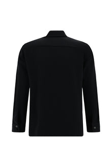 Koyu Lacivert Uzun Kol Oversize Ekstra Rahat Kesim Desenli Spor Pamuklu Gömlek