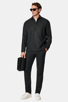 Orta Antrasit Uzun Kol Oversize Ekstra Rahat Kesim Çizgili Oduncu Gömlek