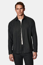 Orta Antrasit Uzun Kol Oversize Ekstra Rahat Kesim Çizgili Oduncu Gömlek