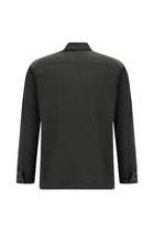 Orta Antrasit Uzun Kol Oversize Ekstra Rahat Kesim Çizgili Oduncu Gömlek