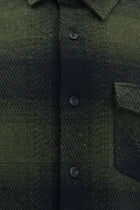 Orta Haki Uzun Kol Oversize Ekstra Rahat Kesim Pamuklu Ekose Oduncu Gömlek