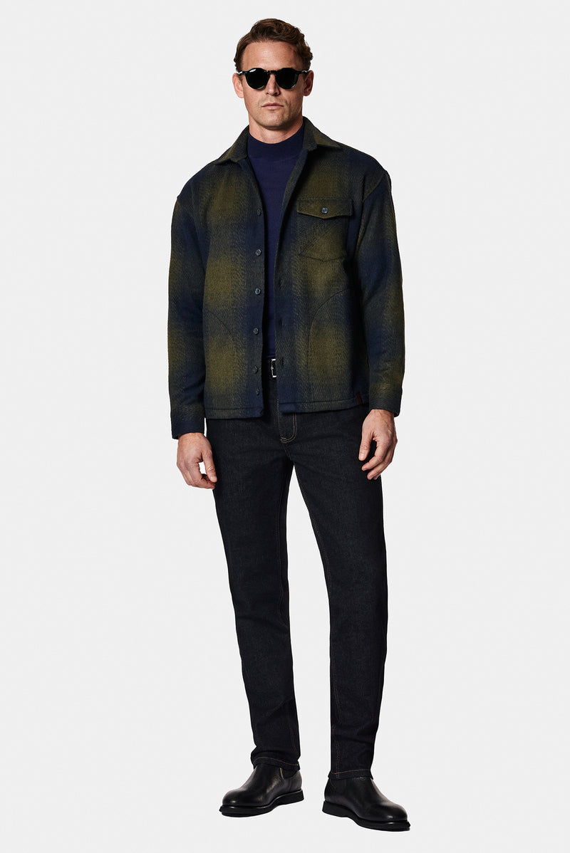 Orta Haki Uzun Kol Oversize Ekstra Rahat Kesim Pamuklu Ekose Oduncu Gömlek