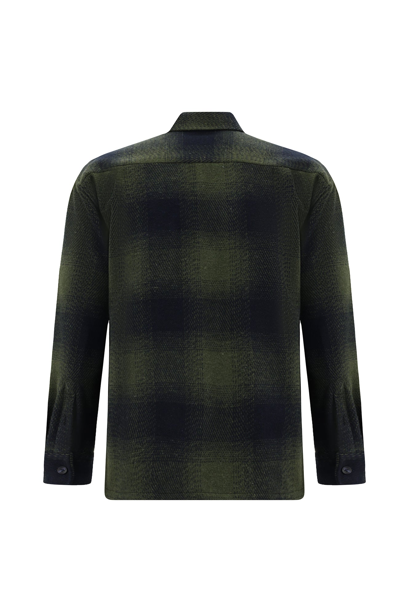 Orta Haki Uzun Kol Oversize Ekstra Rahat Kesim Pamuklu Ekose Oduncu Gömlek