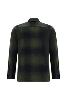 Orta Haki Uzun Kol Oversize Ekstra Rahat Kesim Pamuklu Ekose Oduncu Gömlek