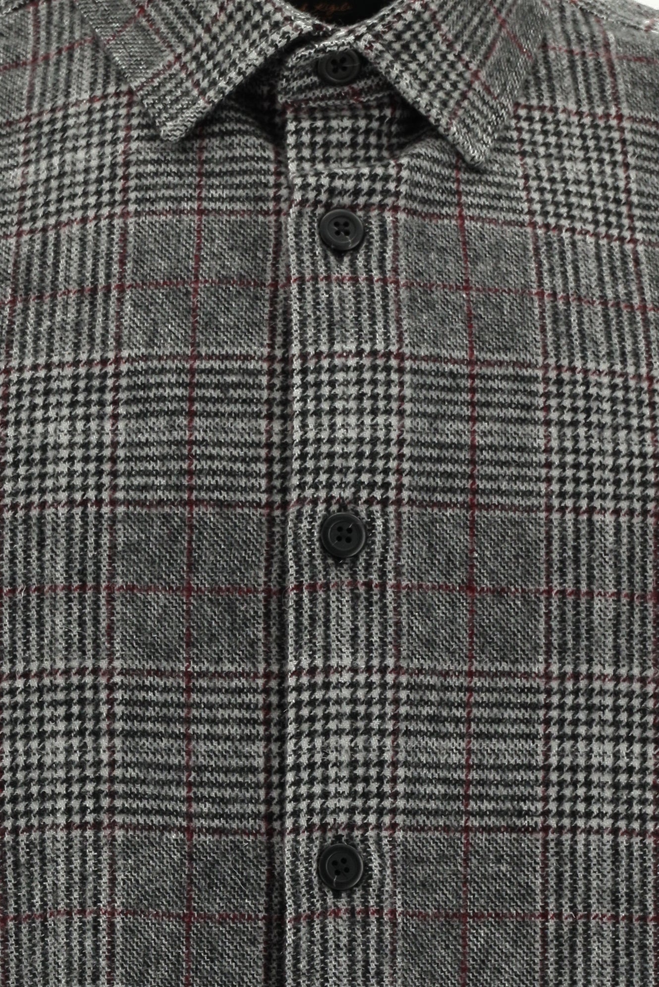 Orta Füme Uzun Kol Oversize Ekstra Rahat Kesim Yünlü Ekose Oduncu Gömlek