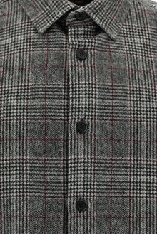 Orta Füme Uzun Kol Oversize Ekstra Rahat Kesim Yünlü Ekose Oduncu Gömlek