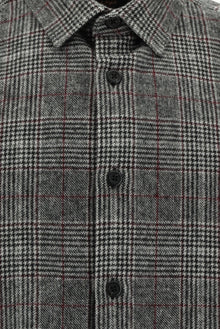 Orta Füme Uzun Kol Oversize Ekstra Rahat Kesim Yünlü Ekose Oduncu Gömlek