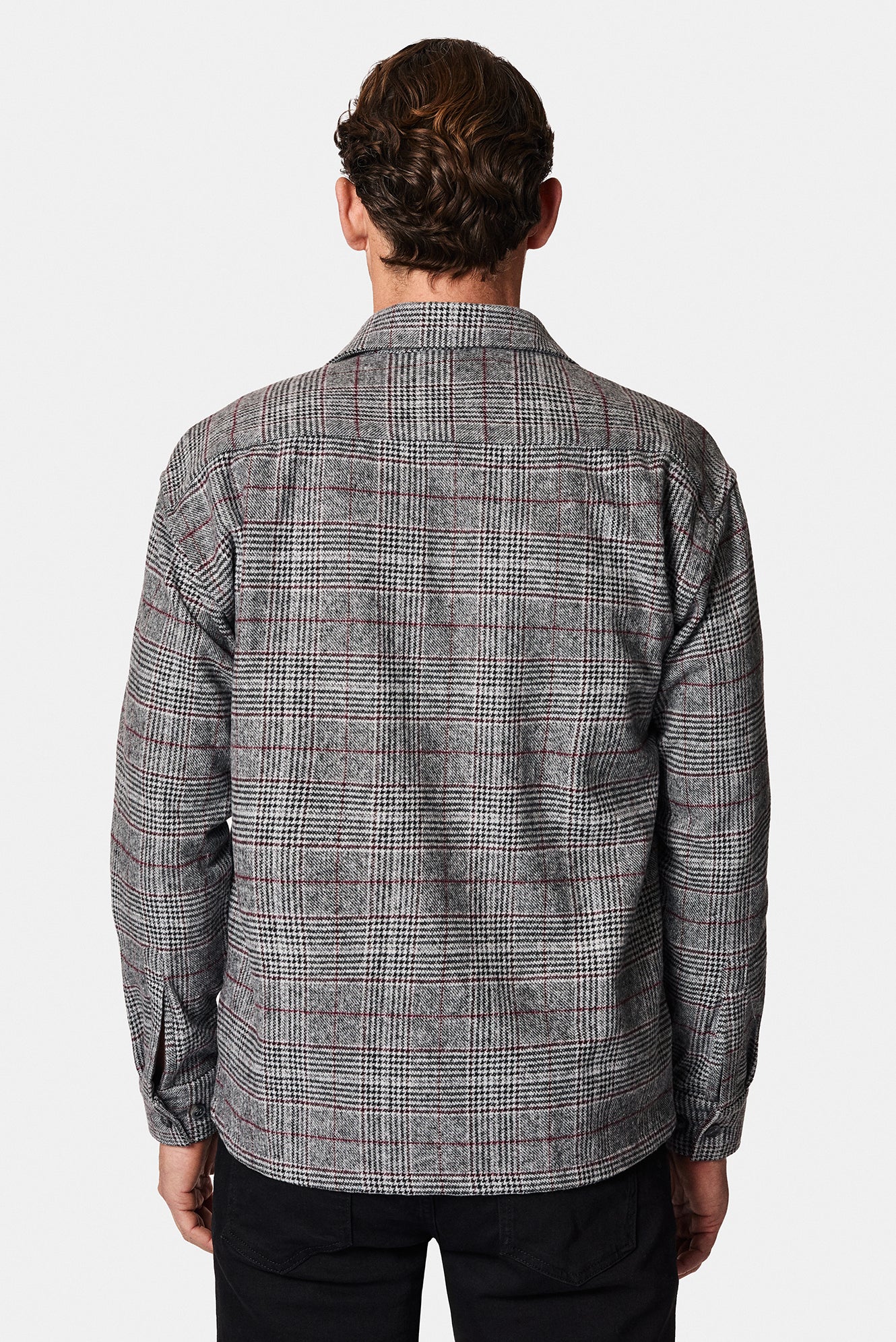 Orta Füme Uzun Kol Oversize Ekstra Rahat Kesim Yünlü Ekose Oduncu Gömlek