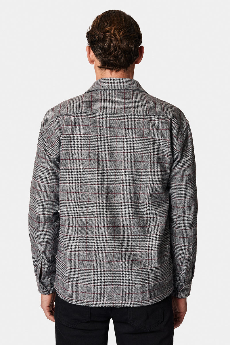 Orta Füme Uzun Kol Oversize Ekstra Rahat Kesim Yünlü Ekose Oduncu Gömlek