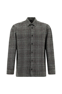 Orta Füme Uzun Kol Oversize Ekstra Rahat Kesim Yünlü Ekose Oduncu Gömlek