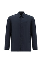 Koyu Lacivert Uzun Kol Slim Fit Dar Kesim Pamuklu Desenli Gömlek