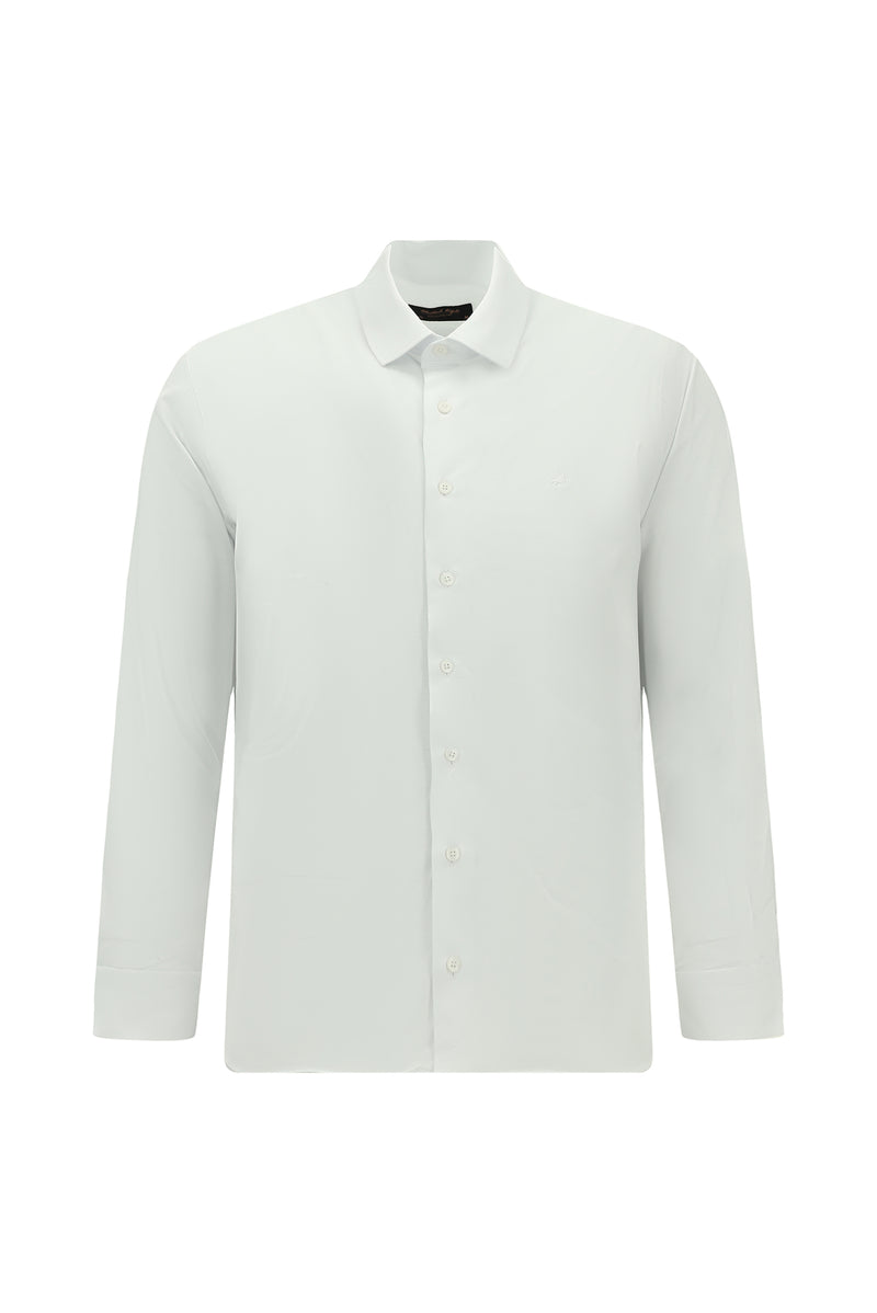 Beyaz Uzun Kol Slim Fit Dar Kesim Klasik Pamuk Gömlek