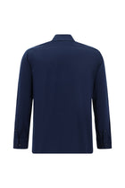 Açık Lacivert Uzun Kol Slim Fit Dar Kesim Pamuklu Desenli Örme Gömlek