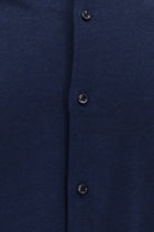 Açık Lacivert Uzun Kol Slim Fit Dar Kesim Pamuklu Desenli Örme Gömlek