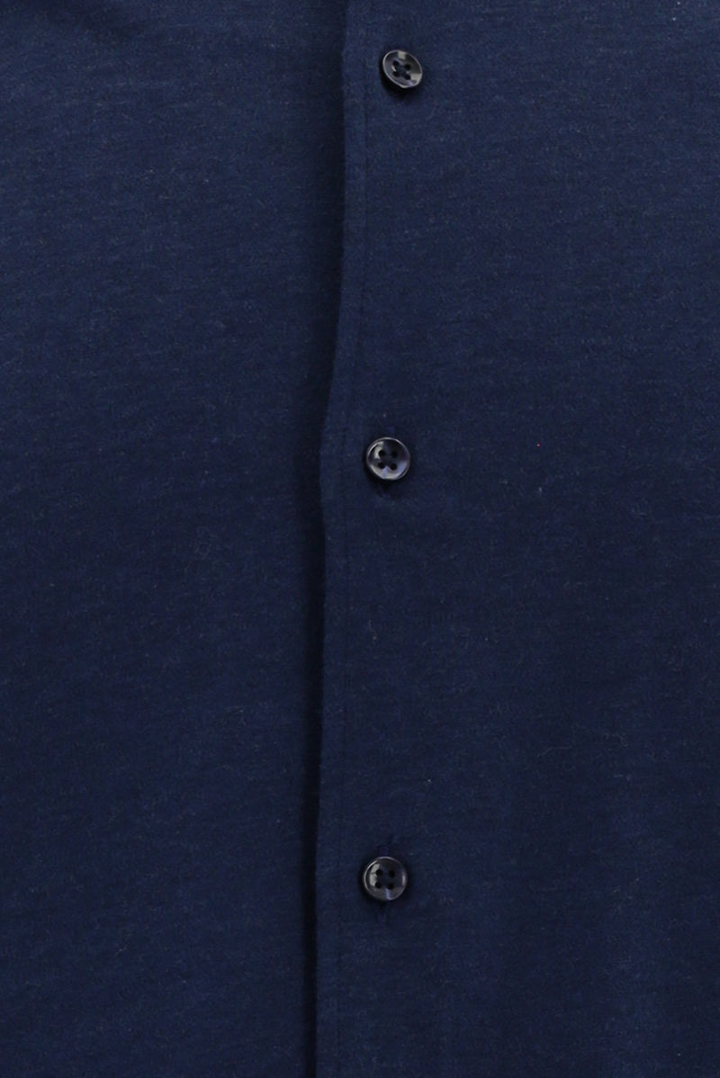 Açık Lacivert Uzun Kol Slim Fit Dar Kesim Pamuklu Desenli Örme Gömlek