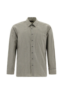 Orta Kahve Uzun Kol Slim Fit Dar Kesim Pamuk Ekose Gömlek