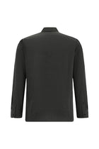 Siyah Uzun Kol Slim Fit Dar Kesim Baskılı Pamuk Gömlek